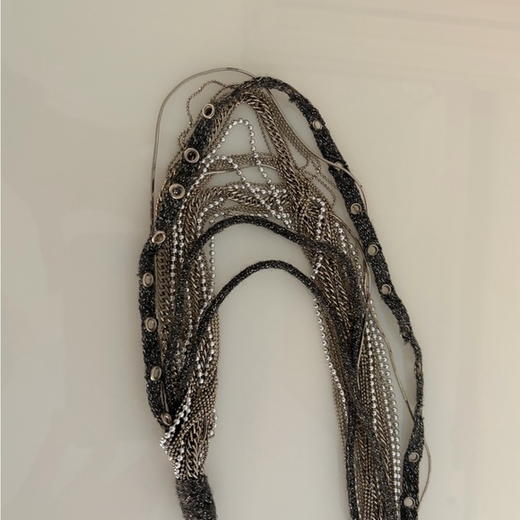 Brunello Cucinelli Black and Silver Multi-Strand Necklace - Picture 2 of 4